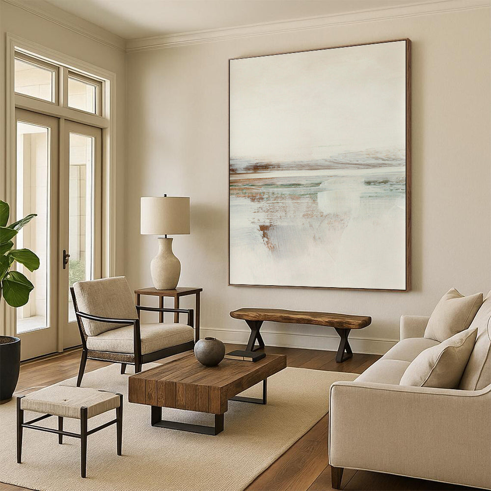 Delicate Soft - Toned Abstract Landscape for Subtle Decor HENG225