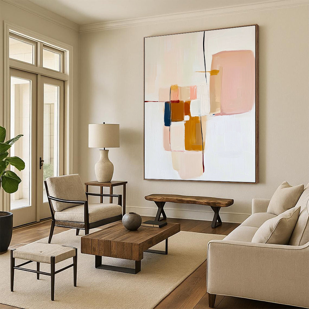 Pastel Color Block Abstract Painting for Feminine - Inspired Boutiques GAB0928