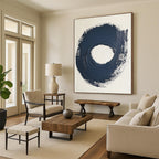 Dark Circular Brushstroke Abstract Painting with Bold Simplicity WINK086