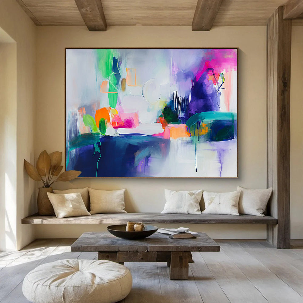 Colorful Abstract Still Life Painting with Vivid Expressive Forms ABS531