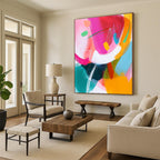 Vibrant Color Fusion Abstract Painting with Bold Vitality WINK298