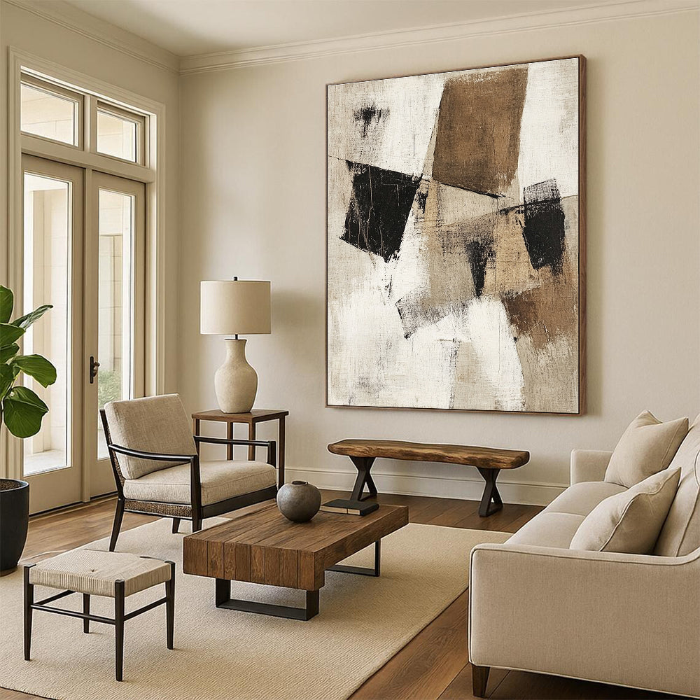 Textured Neutrals Abstract Painting with Rustic Charm WINK802