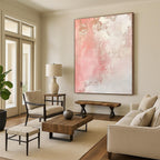 Pink and White Textured Gradient Abstract Painting with Soft Femininity WINK040