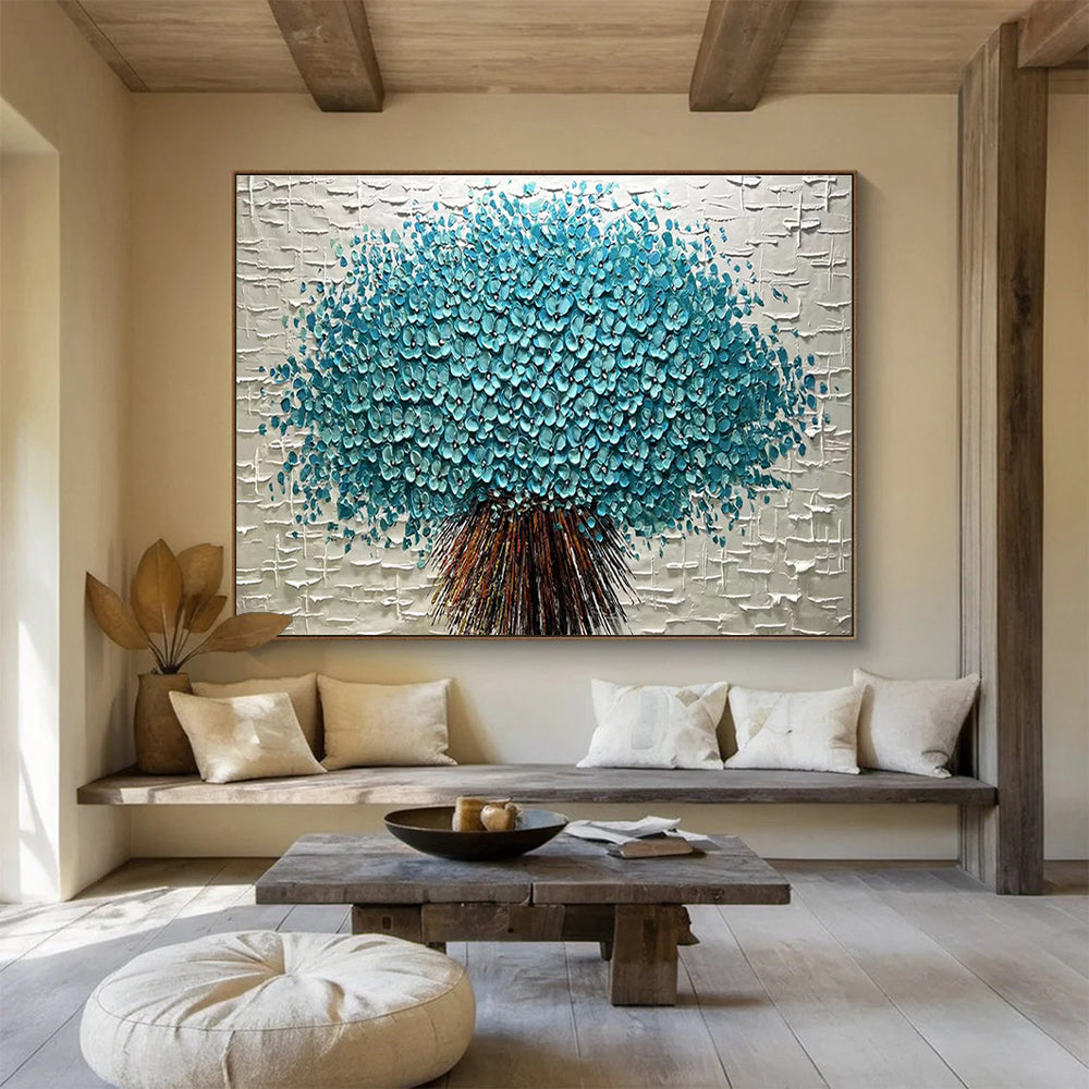 Blue Blossom Tree Abstract Painting for Modern Lobby Spaces YHT213