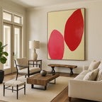 Red - Pink Abstract Painting with Minimalist Elegance WINK538