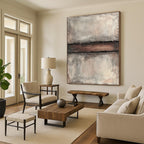 Gray and Brown Textured Divide Abstract Painting with Rustic Simplicity WINK038