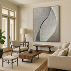 Textured Gray Leaf - Like Abstract Painting for Nature - Inspired Spas HENG524