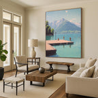 Lakeside Leisure Abstract Painting for Resort - Style Hotel Lobbies GAB1294