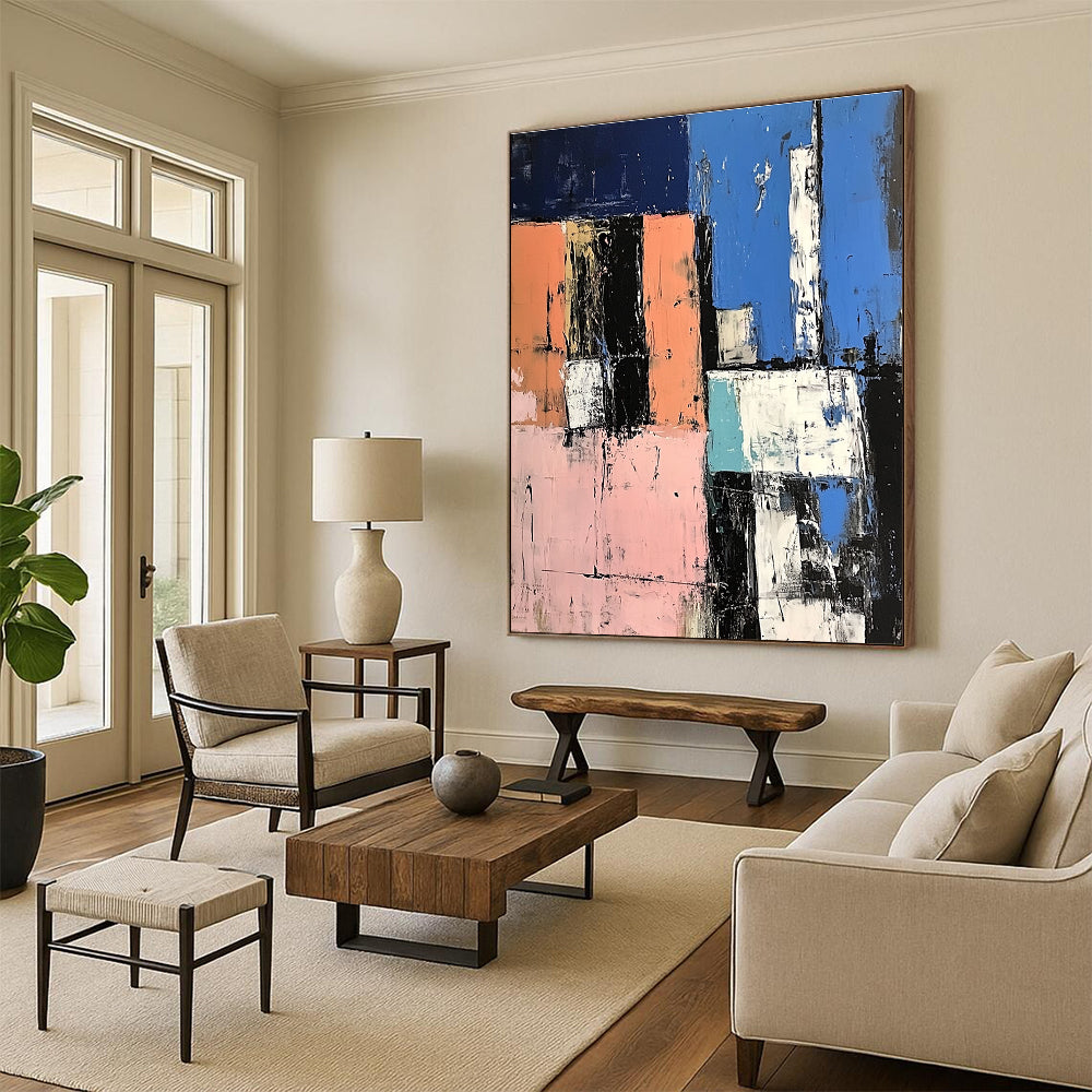 Urban Abstract Blocks Industrial Cityscape Abstract Painting GAB0268