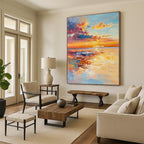 Sunset Beach Abstract Painting with Dynamic Colors GAB0009
