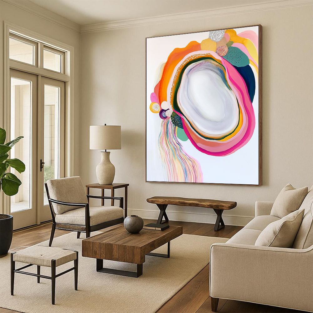 Colorful Gem - like Abstract Painting with Playful Elegance WINK587