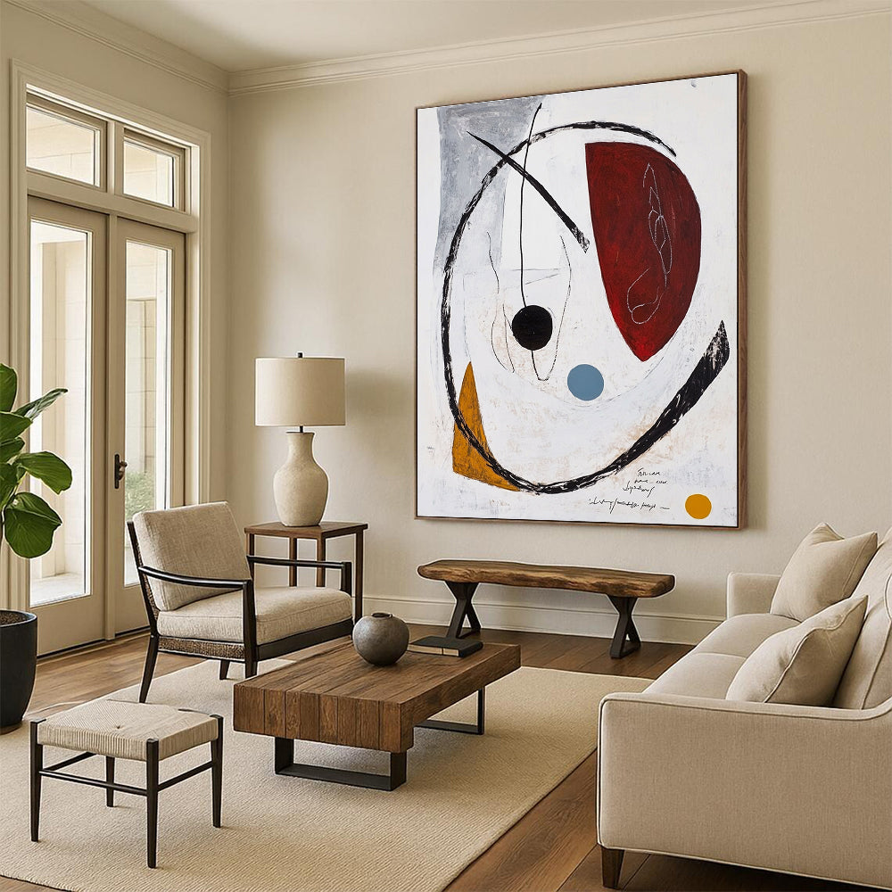 Circular Abstract Composition Painting for Modern Gallery Corridors GAB1246