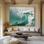Turbulent Wave Abstract Painting for Ocean - Lover’s Home Offices YHT232
