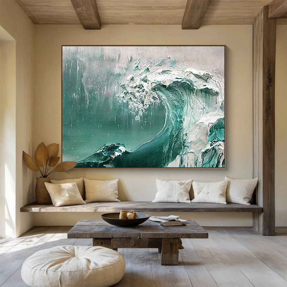 Turbulent Wave Abstract Painting for Ocean - Lover’s Home Offices YHT232