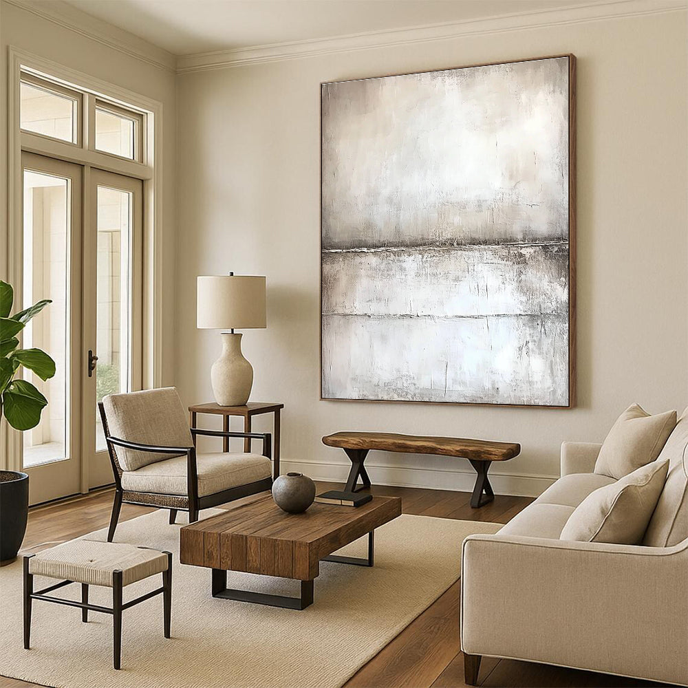 Gray Textured Abstract - Minimalist Landscape Art GAB0560