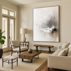 Winter Lake Abstract - Serene Snowy Landscape Art GAB0539