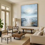 Calm Seascape Abstract Painting for Coastal Bedroom Retreats HENG059