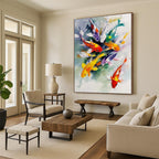 Colorful Koi Fish Painting of Vibrant Aquatic Energy GAB0146