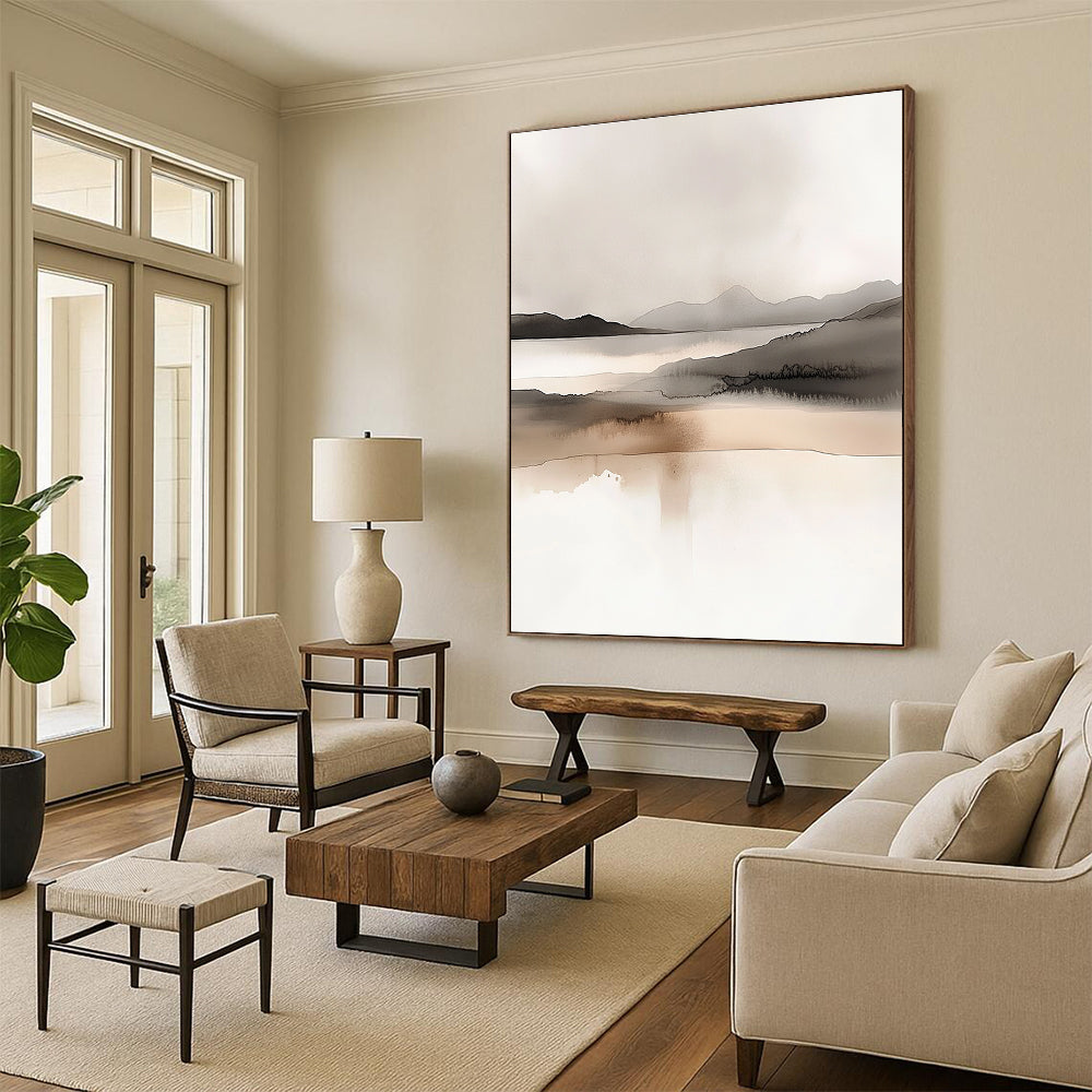 Sepia Landscape Abstract Painting for Vintage - Inspired Libraries GAB0989