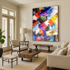 Colorful Geometric Abstract Painting for Modern Office Lounges HENG416