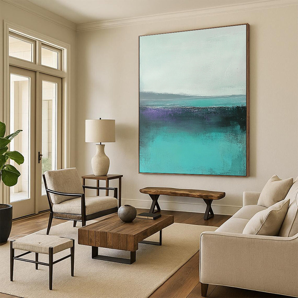Turquoise Sea Layers - Colorful Seascape Abstract Painting GAB0583