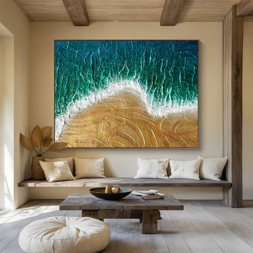 Textured Beach Abstract Painting for Seaside Resort Spas YHT356