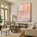 Blush and Gray Textured Abstract Painting with Soft Depth WINK280