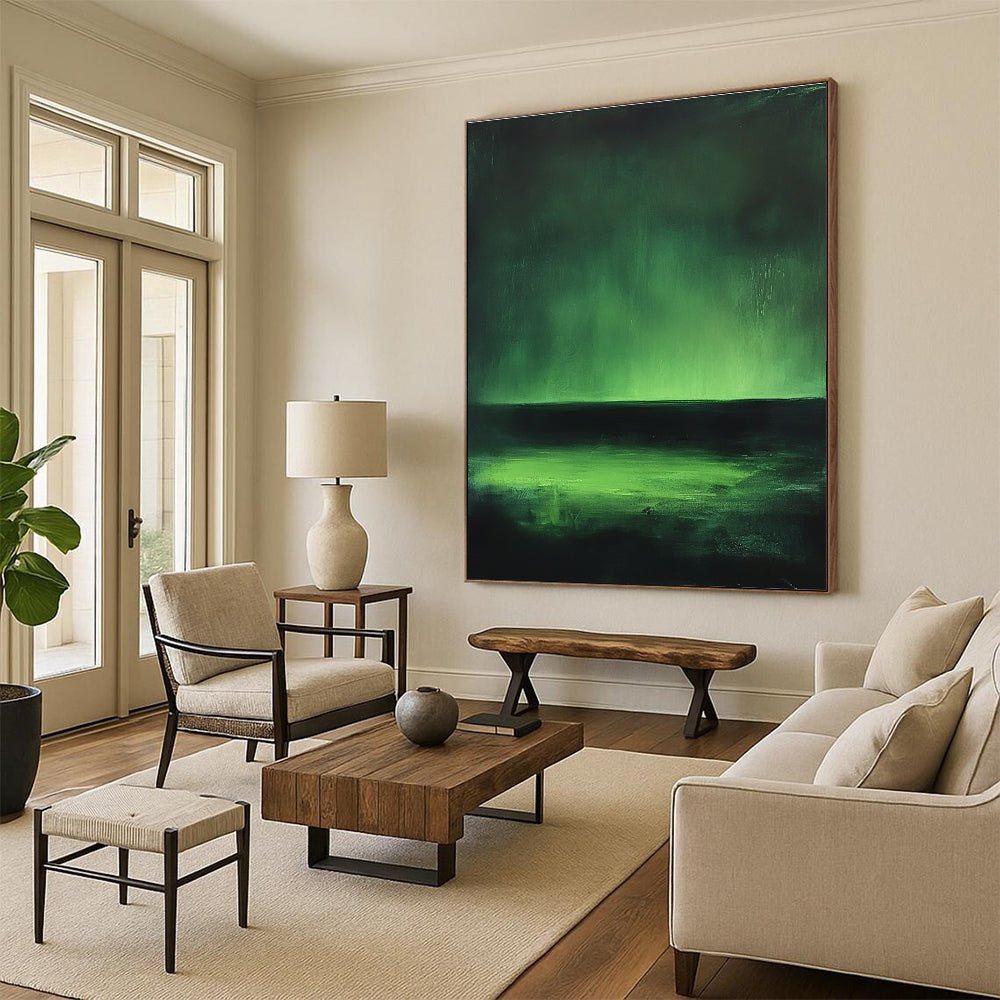 Dark Green Landscape Abstract Painting for Mood - Setting GAB0702