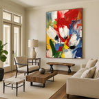 Colorful Floral Abstract Painting with Vivid Blooms WINK601