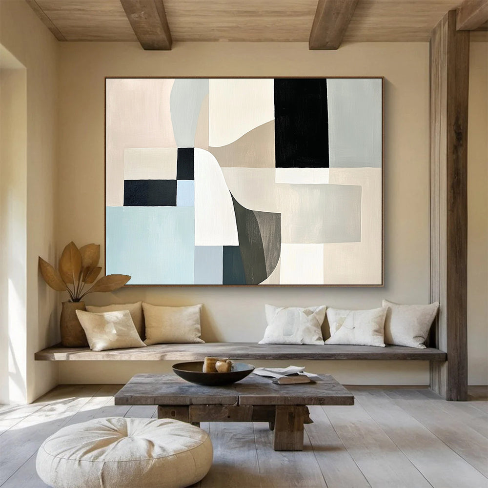 Soft - Toned Geometric Abstract  Harmonious Shapes ABS101
