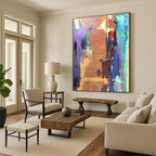 Vibrant Color Block Abstract Painting for Fashion Boutique Showrooms HENG036