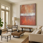 Brown and White Textured Divide Abstract Painting with Earthy Warmth WINK029