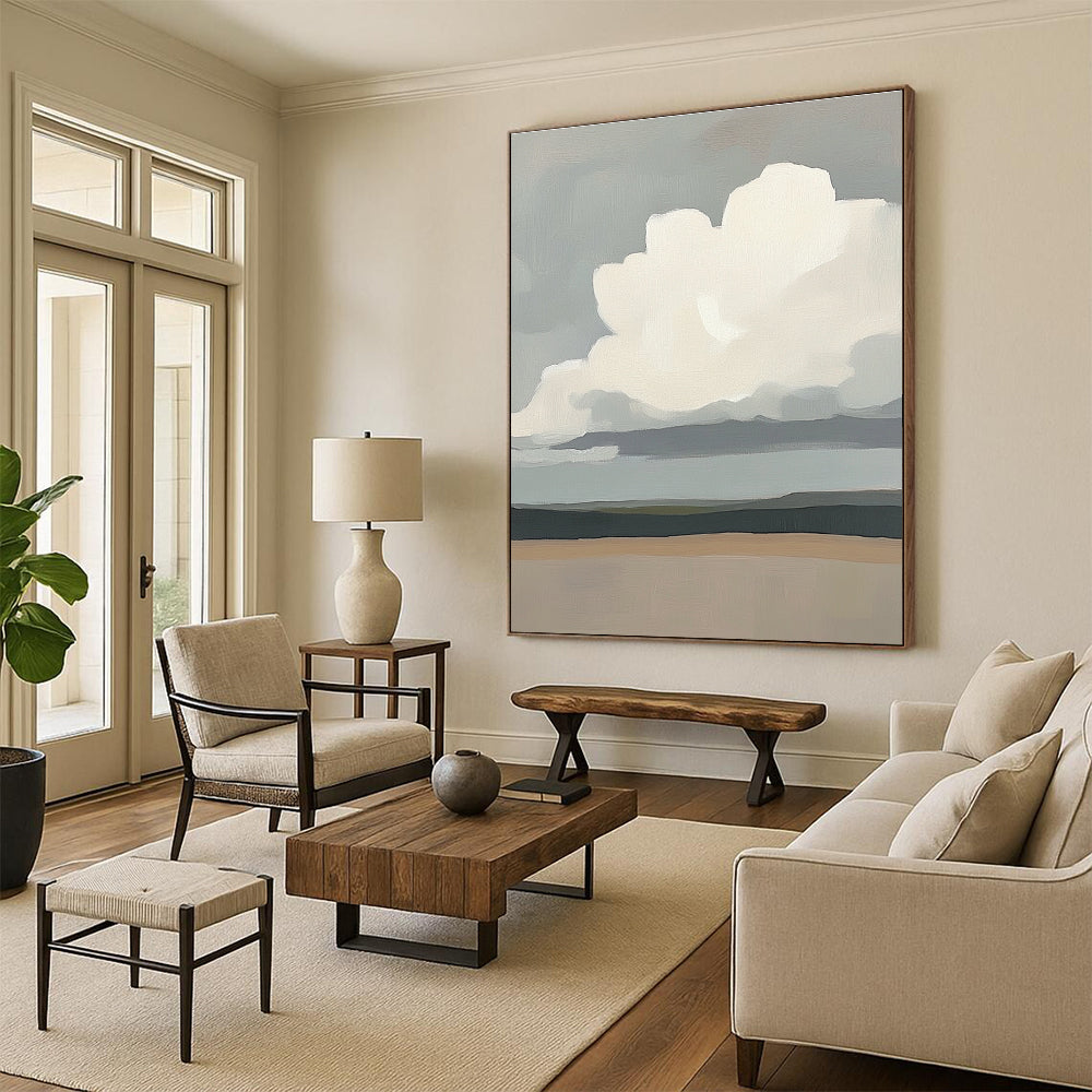 Minimalist Cloud Landscape Calm Abstract Painting for Modern Interiors GAB1435