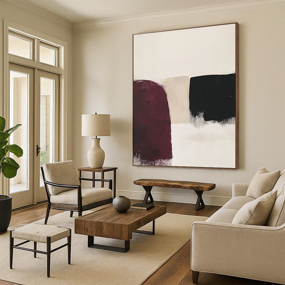 Repeating Deep Shapes Abstract Painting with Rhythmic Allure WINK176