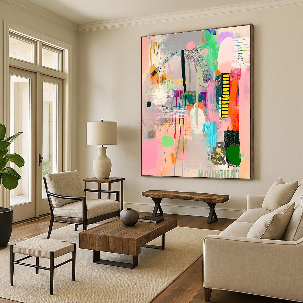 Colorful Abstract Collage Art of Energetic Expression GAB0175