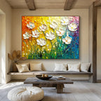 3D Flower Abstract Painting with Textured Realism ABS430