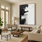Black - White Abstract Flow Painting with Dynamic Textures WINK350