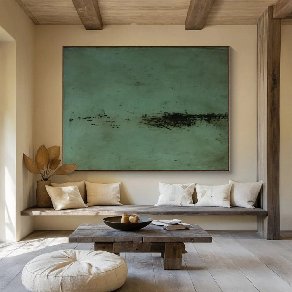 Green Abstract Marks Painting for Eclectic Art Studios YHT395