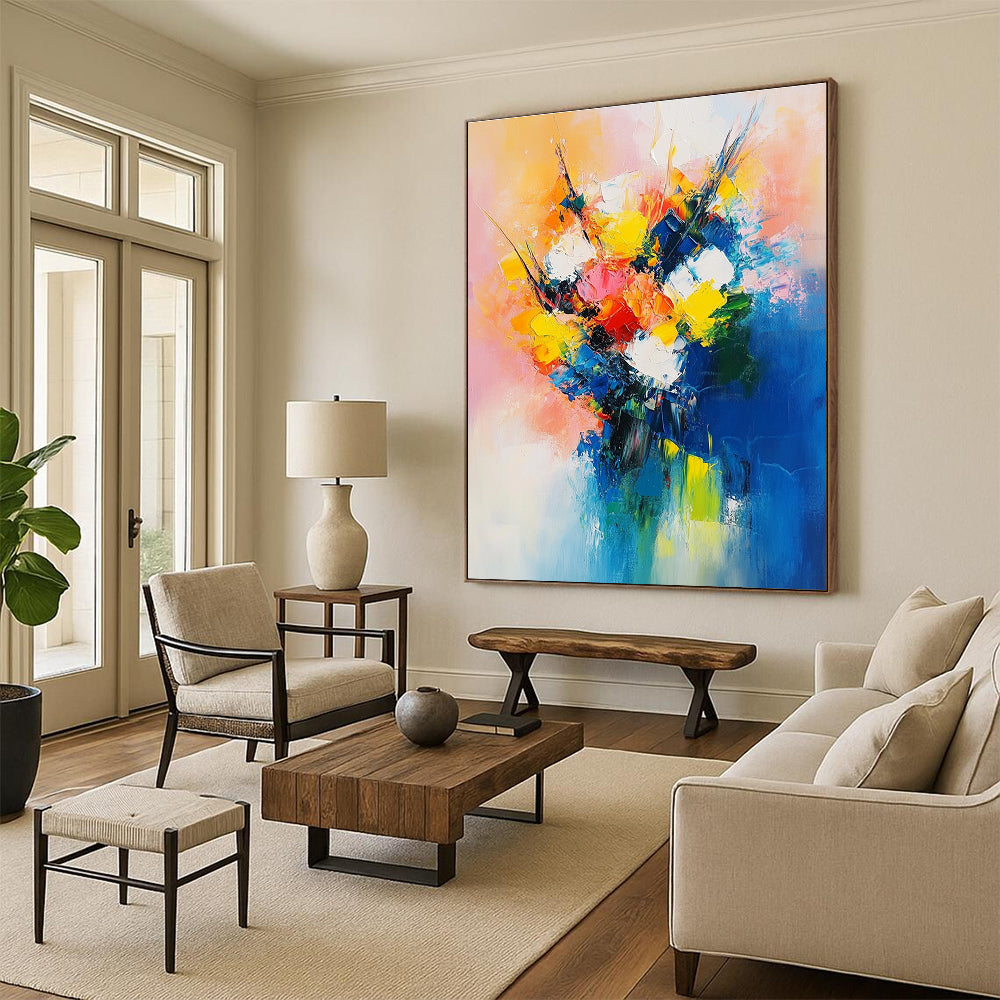 Colorful Abstract Bouquet Painting for Lively Spaces GAB0719