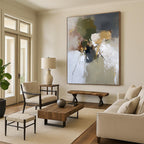 Green Gold Gray Abstract Painting with Natural Elegance WINK465