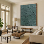 Green Textured Surface Abstract Painting with Natural Roughness WINK090