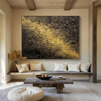 Golden Textured Abstract Painting for Luxury Hotel Lobbies YHT370