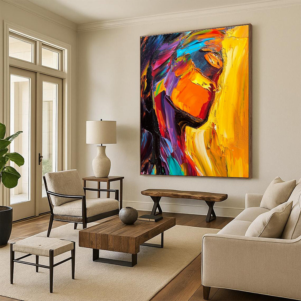Colorful Abstract Portrait Painting with Vibrant Brushstrokes GAB0058