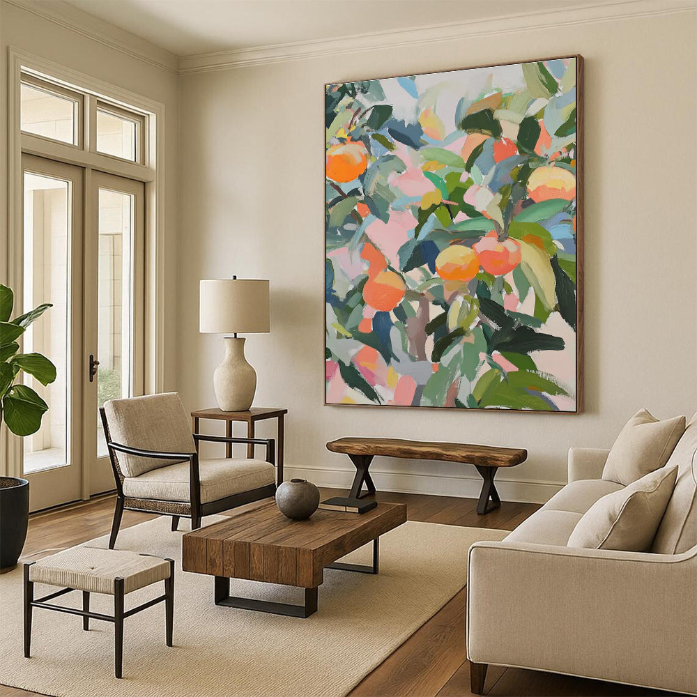 Citrus Tree Abstract Painting for Bright Breakfast Nooks HENG438