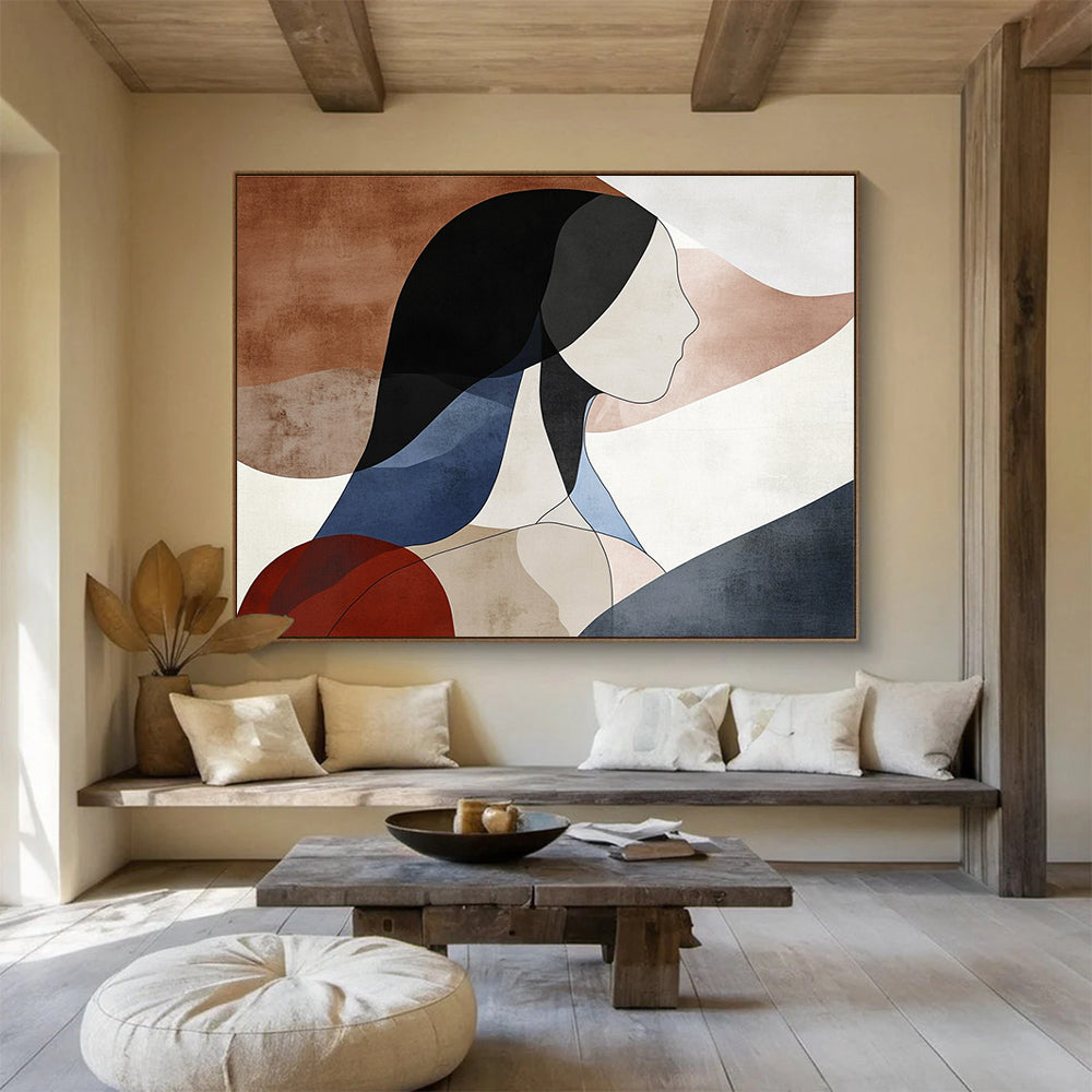 Abstract Female Silhouette Painting with Modern, Minimalist Beauty ABS457