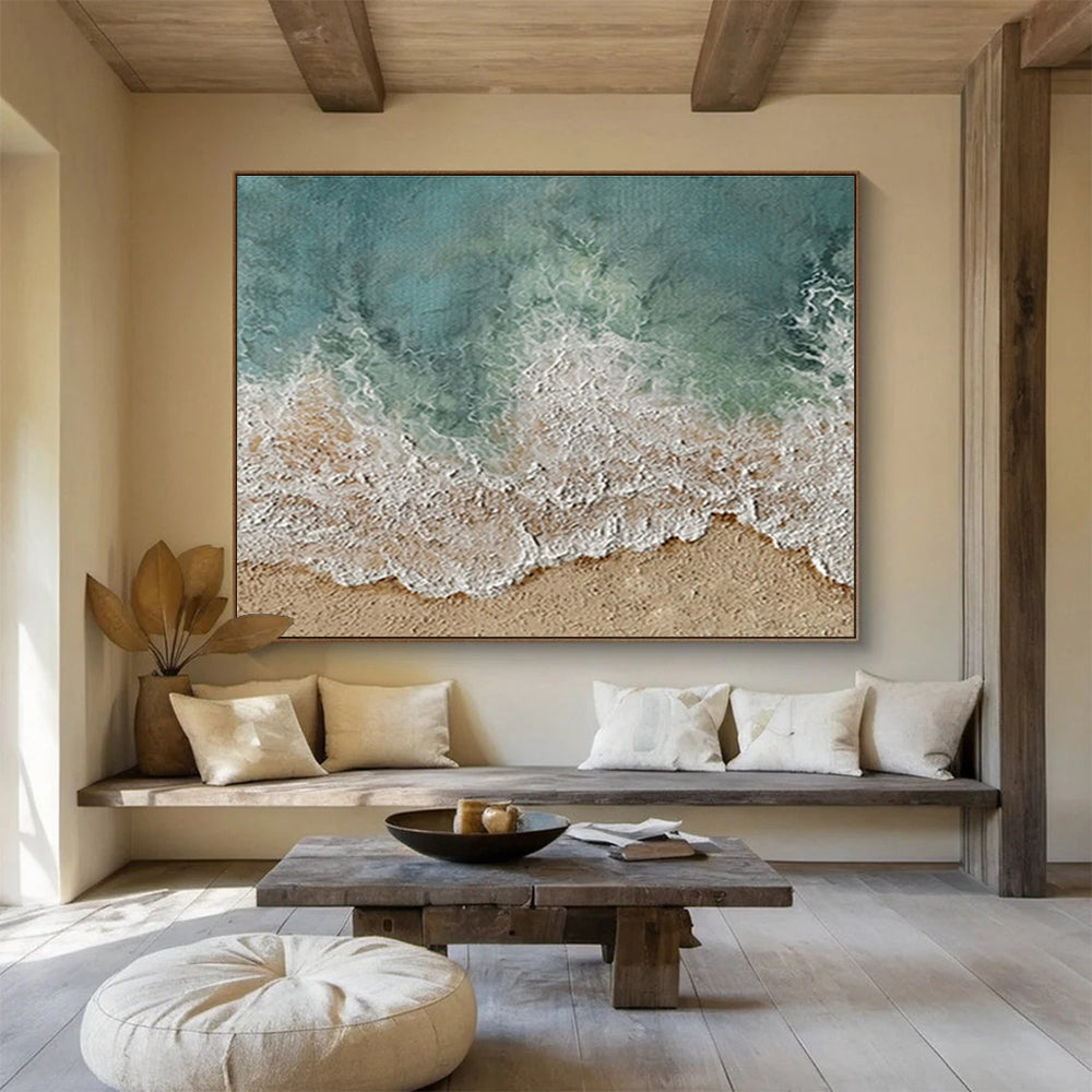 Aerial Beach Wave Abstract Painting for Luxury Resort Spas YHT254