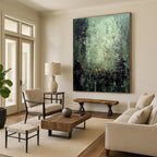 Textured Green Abstract Painting for Nature - Inspired Offices GAB1067