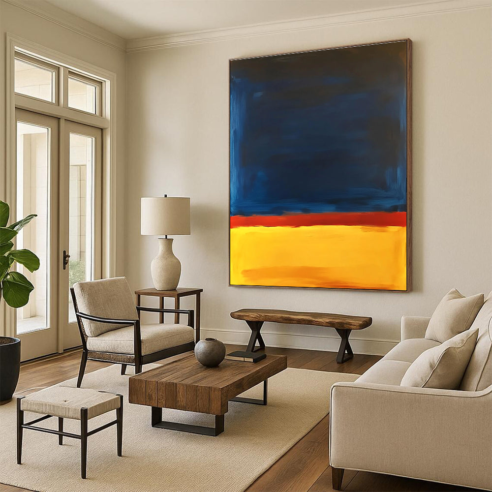 Blue Red Yellow Abstract Painting with Color Block Simplicity WINK544