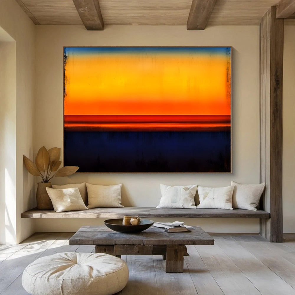 Sunset Stripes Color - Block Abstract Painting ABS214