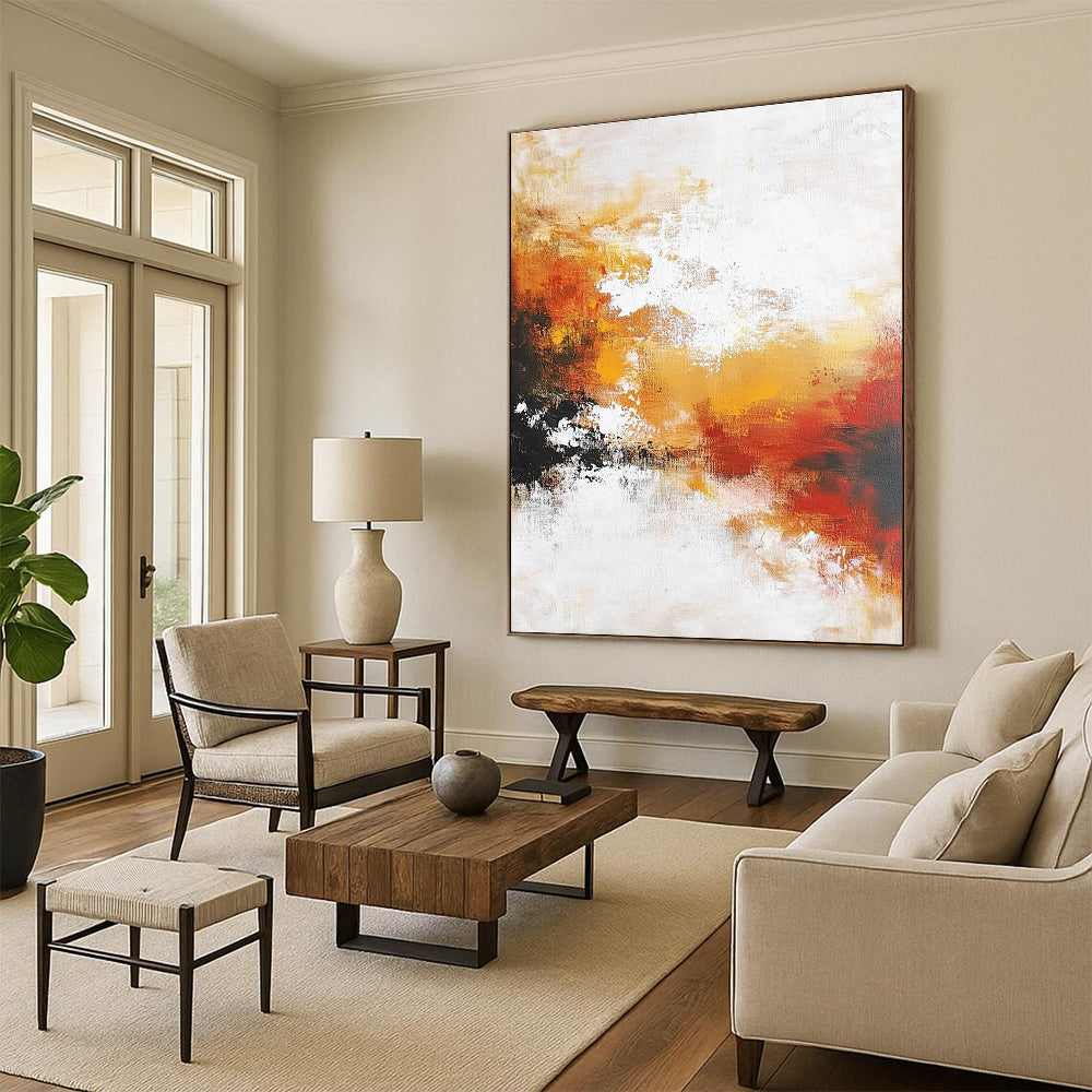 Orange Red Abstract Painting with Fiery Ambience WINK699